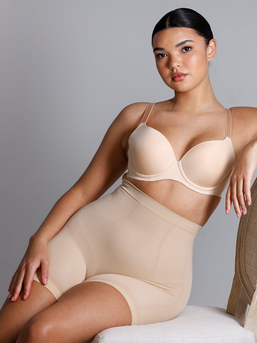 Bodyshort Gainant Mi-Haute Invisible – Silhouette Affinée & Confort Total Cuersa™