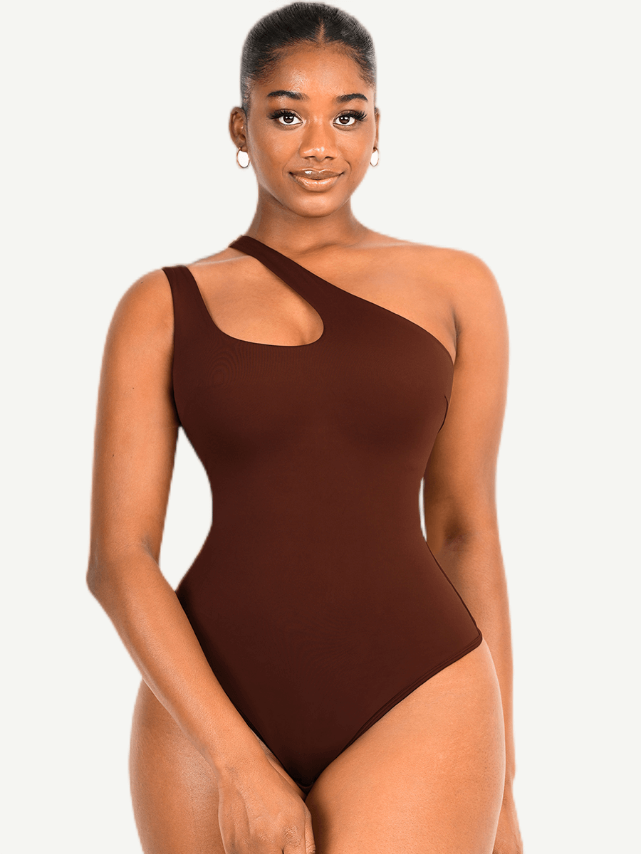[USA Warehouse] Wholesale One-shoulder Cut Out Shapewear Bodysuit