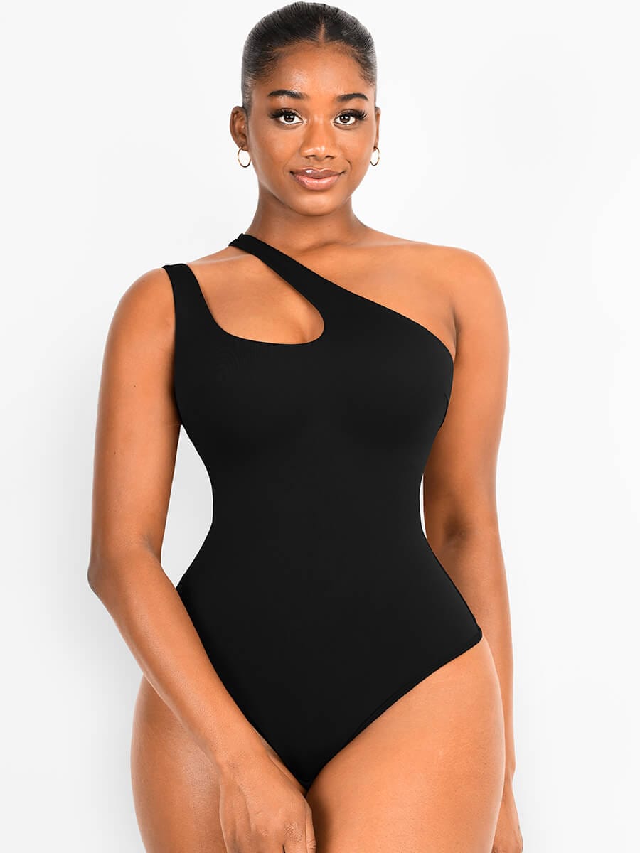[USA Warehouse] Wholesale One-shoulder Cut Out Shapewear Bodysuit