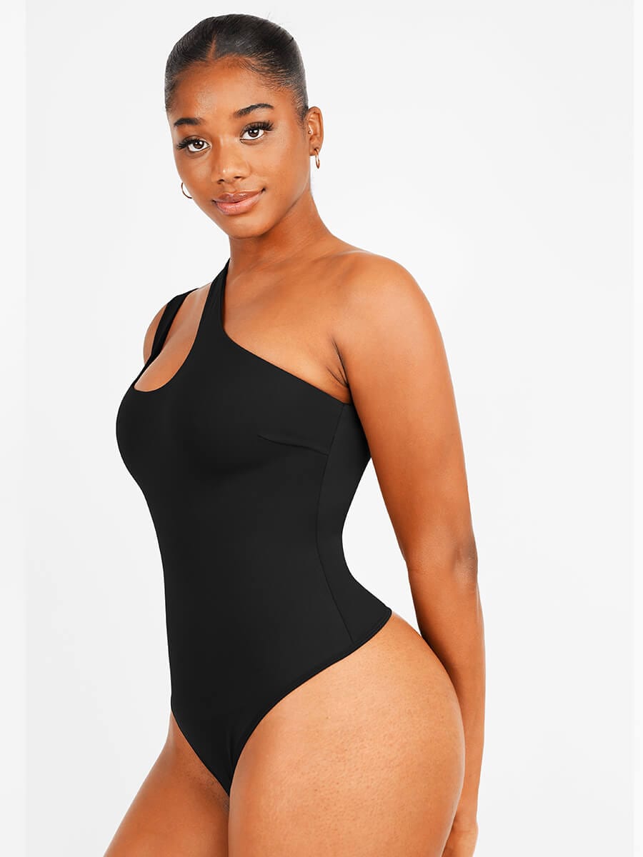 [USA Warehouse] Wholesale One-shoulder Cut Out Shapewear Bodysuit